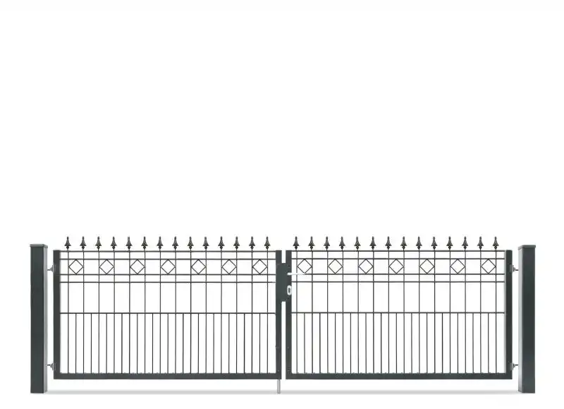 Tor SATURN 2-flügelig mit Spitzen – 202cm breit und 110cm hoch Tor SATURN 2-flügelig mit Spitzen – 202cm breit und 110cm hoch