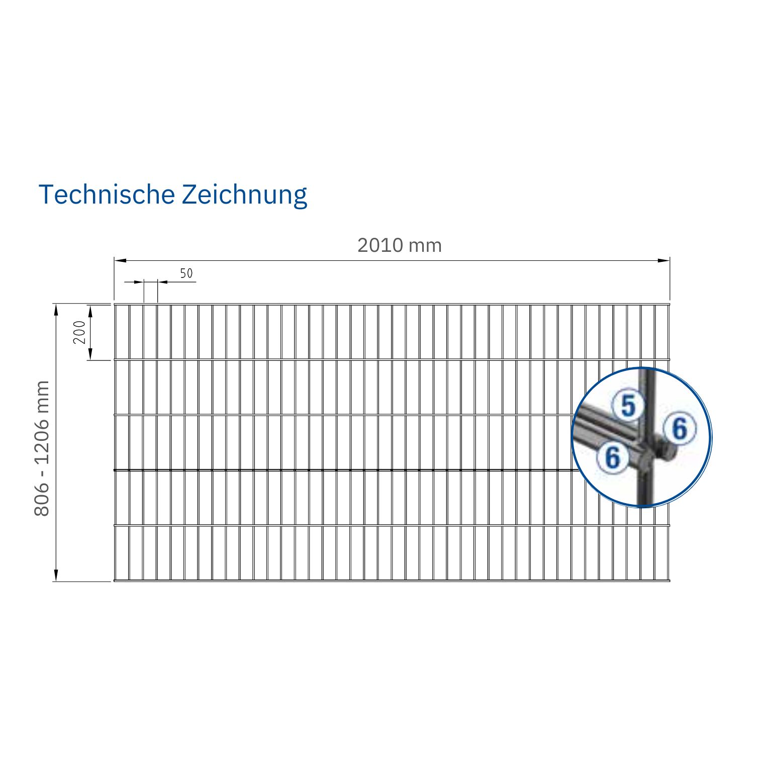 8m Set Doppelstabmattenzaun PLUTO 100cm hoch 🠒 versandkostenfrei